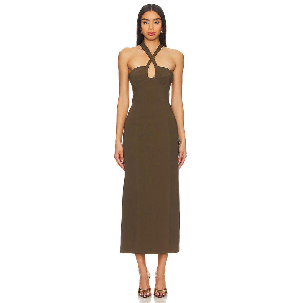 Revolve Bree Dress MYBESTFRIENDS Khaki size 36 / US 4 NWT $850 MSRP